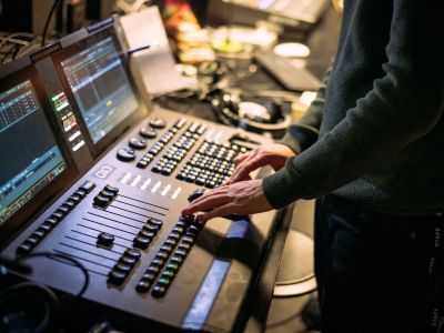 Sound desk backstage